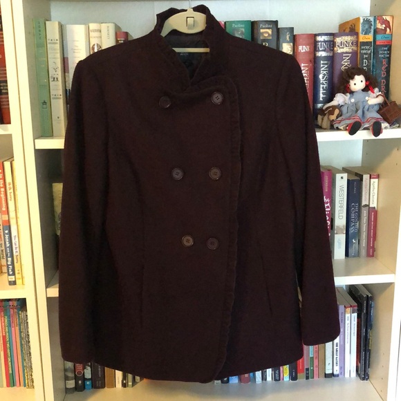 Ann Taylor deep purple pea coat! Size medium petite. - Picture 2 of 7